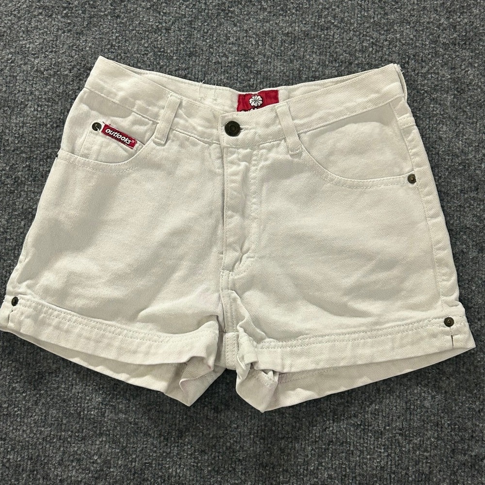Outlooks Shorts Womens Size 3 Off-White Denim High Waisted Casual Summer Cotton